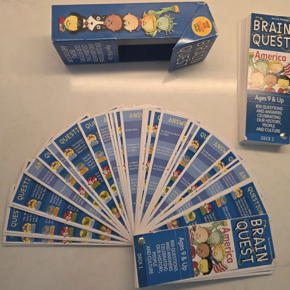Brain Quest Smart Cards Lot of 2: For The Car Travel (7+) & America (9+)